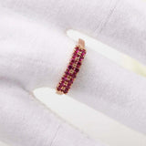 1.5ct Round Pink Ruby Wedding Band Stackable Half Eternity 14k Rose Gold Finish