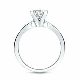 1Ct Princess Cut DVVS1 Diamond Solitaire Engagement Ring 18K White Gold Finish