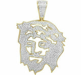 2.25ct Round Cut Diamond Jesus Christ Face Pendant 14k Yellow Gold Over NO CHAIN