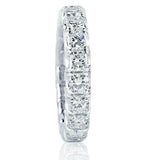 3.4ct Cushion Diamond Wedding Ring Band Iced Full Eternity 14k White Gold Finish