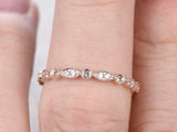 Stackable Full Eternity Wedding Band 1ct Round Cut Diamond 14k Rose Gold Finish