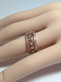 3Ct Round Cut Diamond Filigree Vintage Women Wedding Band 14K Rose Gold Finish