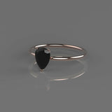 0.75ct Pear Cut Black Diamond Engagement Ring Solitaire Women 14k Rose Gold Over