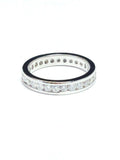 3Ct Round Cut Diamond Channel Set Eternity Wedding Band 14K White Gold Finish