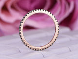 1.2ct Round Cut Diamond Wedding Ring Band Full Eternity 14k Rose Gold Finish