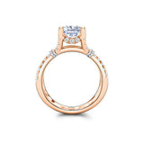 Dual Split Shank Solitaire Ring 1.75ct Cushion Cut Diamond 14k Rose Gold Finish