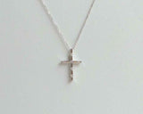 0.5ct Diamond Pendant with Chain Round Cut Brilliant Cross 14k White Gold Finish