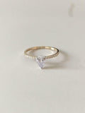 2ct Pear Cut Diamond Engagement Ring Solitaire with Accent 14k Dual Gold Finish