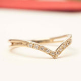 Curved Split Band Engagement Ring 1.2ct Round Cut Diamond 14k Yellow Gold Finish