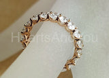 2ct Oval Simulated Diamond Iced Full Eternity Wed Band 14k Yellow Gold Plated