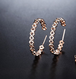 Infinity Round Circle Simple Big Hoop Earrings For Women in 14k Rose Gold Finish