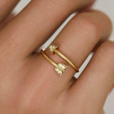 Open Bypass Spiral Arrow Engagement Ring 0.5ct Round Diamond 14k YellowGold Over