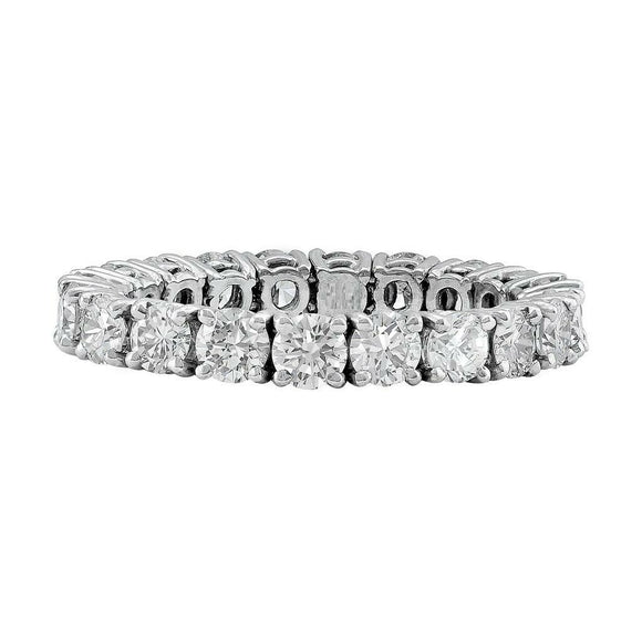 4Ct Round Cut Diamond Elegant Full Eternity Wedding Band 14K White Gold Finish