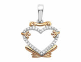 0.5ct Round Cut VVS1D Diamond Pendant Frog Heart 14k Two Tone Finish NO CHAIN