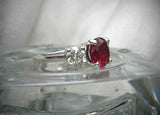 2.2ct Round Cut Pink Ruby Diamond Trilogy Engagement Ring 14k White Gold Finish