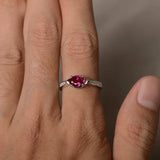 0.8ct Oval Cut Pink Ruby Engagement Ring 14k White Gold Finish Diamond Accent