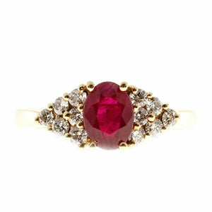 1.4ct Oval Cut Pink Ruby Engagement Ring Diamond Accents 14k Rose Gold Finish