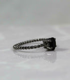 1.2ct Engagement Ring Oval Cut Diamond Braided Solitaire 14k Black Gold Finish