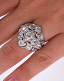 5Ct Round Cut VVS1D Diamond Milgrain Vintage Engagement Ring 14K White Gold Over