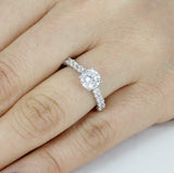 2.2ct Round Cut Diamond Engagement Ring Classic Solitaire 14k White Gold Finish