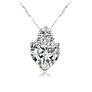 1Ct Heart Round Cut Diamond Solitaire Pendant 14K White Gold Finish NO CHAIN