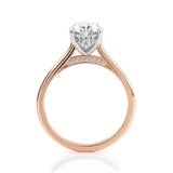 1.5ct Oval Cut Diamond Engagement Ring Hidden Halo Solitaire 14k Dual Gold Over