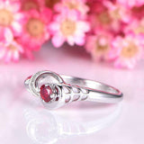 1.2ct Oval Cut Pink Ruby Engagement Ring Stylish Unique 14k White Gold Finish