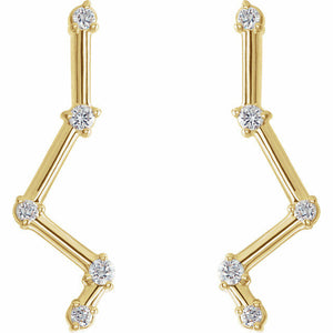 0.5ct Round Diamond Constellation Earring Climber Women 14k Yellow Gold Finish