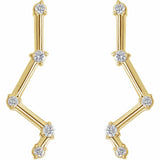 0.5ct Round Diamond Constellation Earring Climber Women 14k Yellow Gold Finish