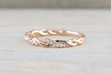 1ct Round Cut Diamond Wedding Band 14k Rose Gold Finish Twisted Rope Infinity