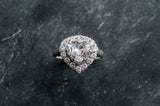 2.2ct Engagement Ring Heart Cut Diamond Halo Solitaire 14k White Gold Finish