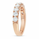 2.8ct Wedding Band Round Cut Diamond Stackable Half Eternity 14k RoseGold Finish