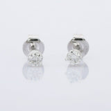 0.24ct Stud Earrings Round Cut Diamond Solitaire 14k White Gold Finish