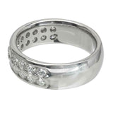 1.2ct Round Cut Diamond 2 Row Half Eternity Wedding Band 14k White Gold Finish