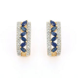 2.4ct Drop Earrings Marquise Cut Blue Sapphire Cocktail 14k Dual Gold Finish