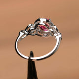 1.3ct Round Cut Pink Ruby Promise Wedding Engagement Ring 14k White Gold Finish