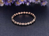 1ct Round Cut Diamond Wedding Band Stackable Full Eternity 14k Rose Gold Finish