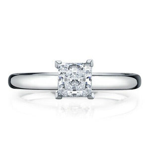 1ct Princess Cut Diamond Engagement Ring 4 Prong Solitaire 14k White Gold Finish