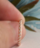 1ct Round Cut Diamond Braided Rope Style Wedding Ring Band 14k Rose Gold Finish