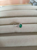 2ct Engagement Ring Oval Cut Green Emerald Cluster Halo 14k White Gold Finish