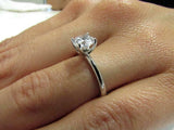 1ct Round Diamond Engagement Ring Classic Solitaire Women 14k White Gold Finish