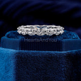 1ct Oval Cut Simulated Diamond Full Eternity Wedding Band 14k White Gold Plated