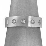 1Ct Round Cut VVS1 Diamond Classic Five Stone Wedding Band 14K White Gold Finish