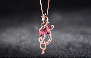 2ct Marquise Cut Pink Ruby Peacock Design Pendant 14k Rose Gold Finish NO CHAIN