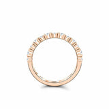 Prong Set Half Eternity Wedding Band 0.5ct Round Cut Diamond 14k RoseGold Finish