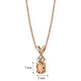 1Ct Oval Cut Peach Morganite Diamond Style Pendant 14K Rose Gold Finish NO CHAIN