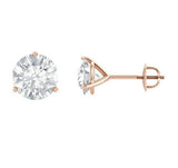 1ct Round Cut VVS1 D Diamond Classic Stud Earrings For Women in 14ct Gold Finish