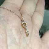 0.7ct Round Cut Diamond Pendant Heart Key Design 14k Rose Gold Finish NO CHAIN