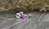 1.2ct Oval Cut Pink Sapphire PushBack Bridal Stud Earrings 14k White Gold Finish