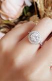 1.5ct Round Cut Diamond Engagement Ring 14k WhiteGold Finish Halo Classic Bridal